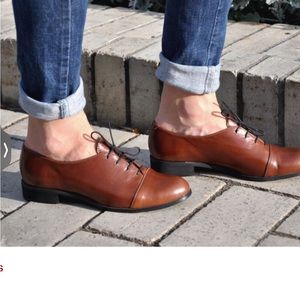Julia Bo Gatsby handmade leather oxfords. NWOB